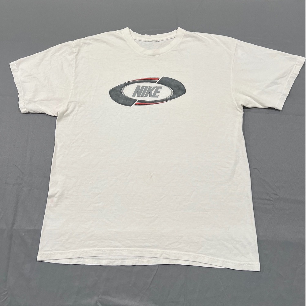 Vintage Nike Graphic T-Shirt White Y2K Logo Retro Sportswear Mens Large L